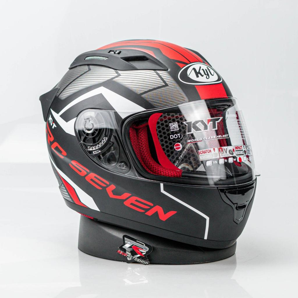 KYT Helm RC Seven / RC7 / RCSeven / RC-Seven BLACK RED # 18