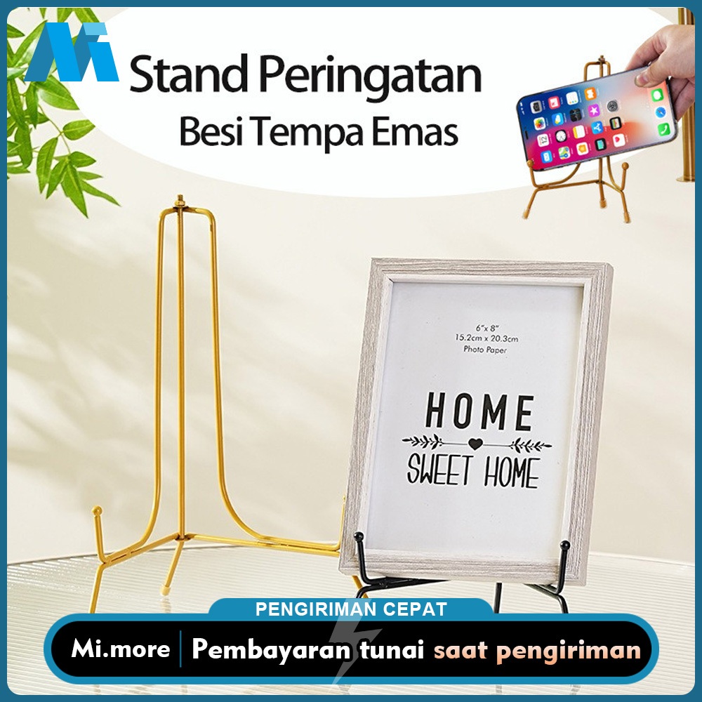 Mi.more 4/6/8inci Rak Piring Besi Tempa Berlapis Emas / Rak Pajangan Rak Piring Peringatan / Rak Alb