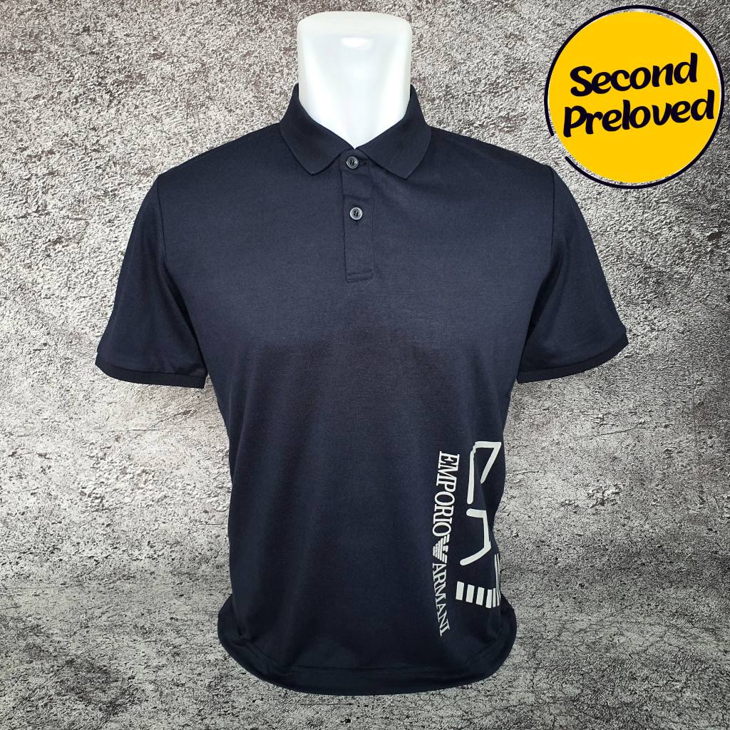 Baju Kaos Polo EMPORIO ARMANI - Size S / Lebar 49 cm - Original - Second