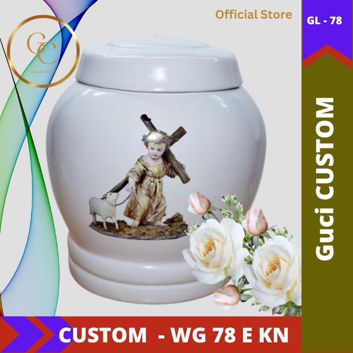 GUCI ABU KREMASI LARUNG BARU WHITE GLOSSY WGS 67 AJ GUCI