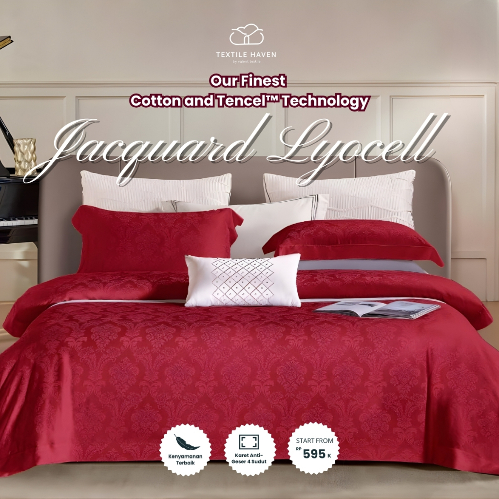 Sprei dan BedCover Jacquard Sutra Serat Bamboo Original 80s | Sprei KingKoil Sutra Emboss tinggi 40