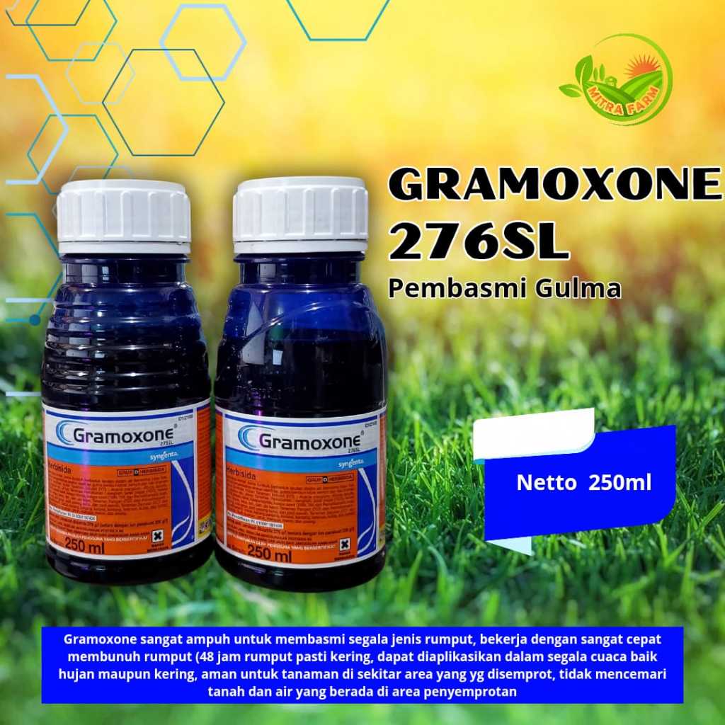 Grampxone 250ML Obat Rumput-Obat Rumput Gramoxone Murah-Gramoxone 276 SL Obat Rumput