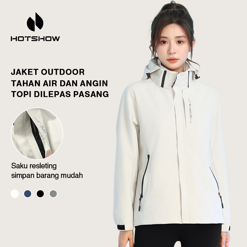 Jaket Olahraga Wanita Jaket Ritsleting Anti Air Anti Angin Jaket Motor