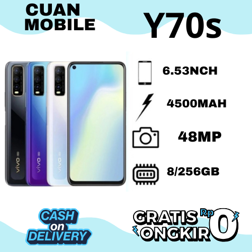 Vivo Y70s Android Smartphone 8GB 256GB 5G MURAH