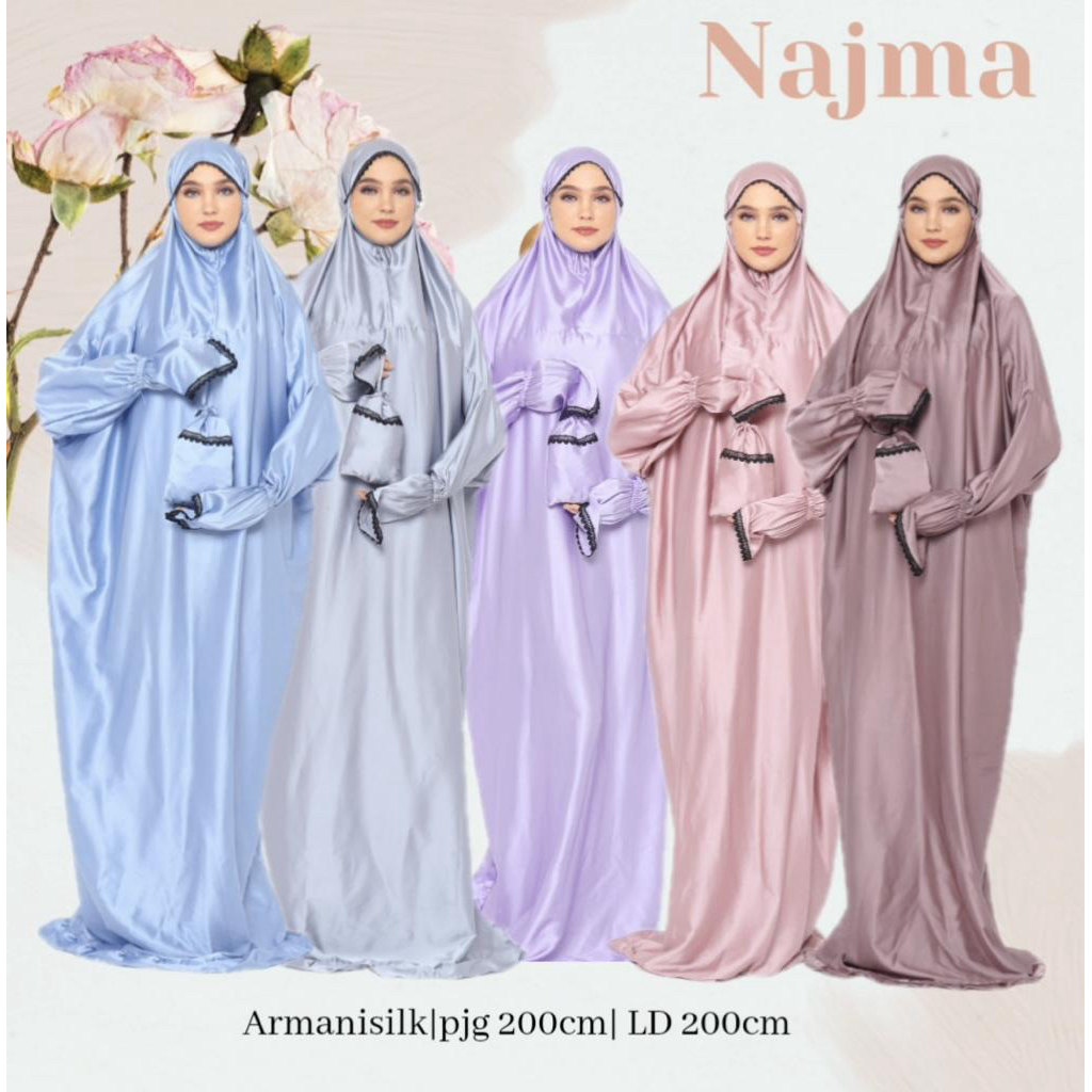 mukena terusan najma armani silk