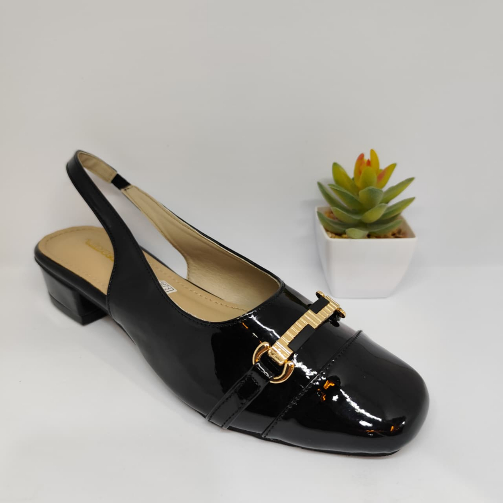 NewYordan Sepatu Wanita Kasoetkoe TM 90 Hitam | Slingback Heels | Elegant & Formal