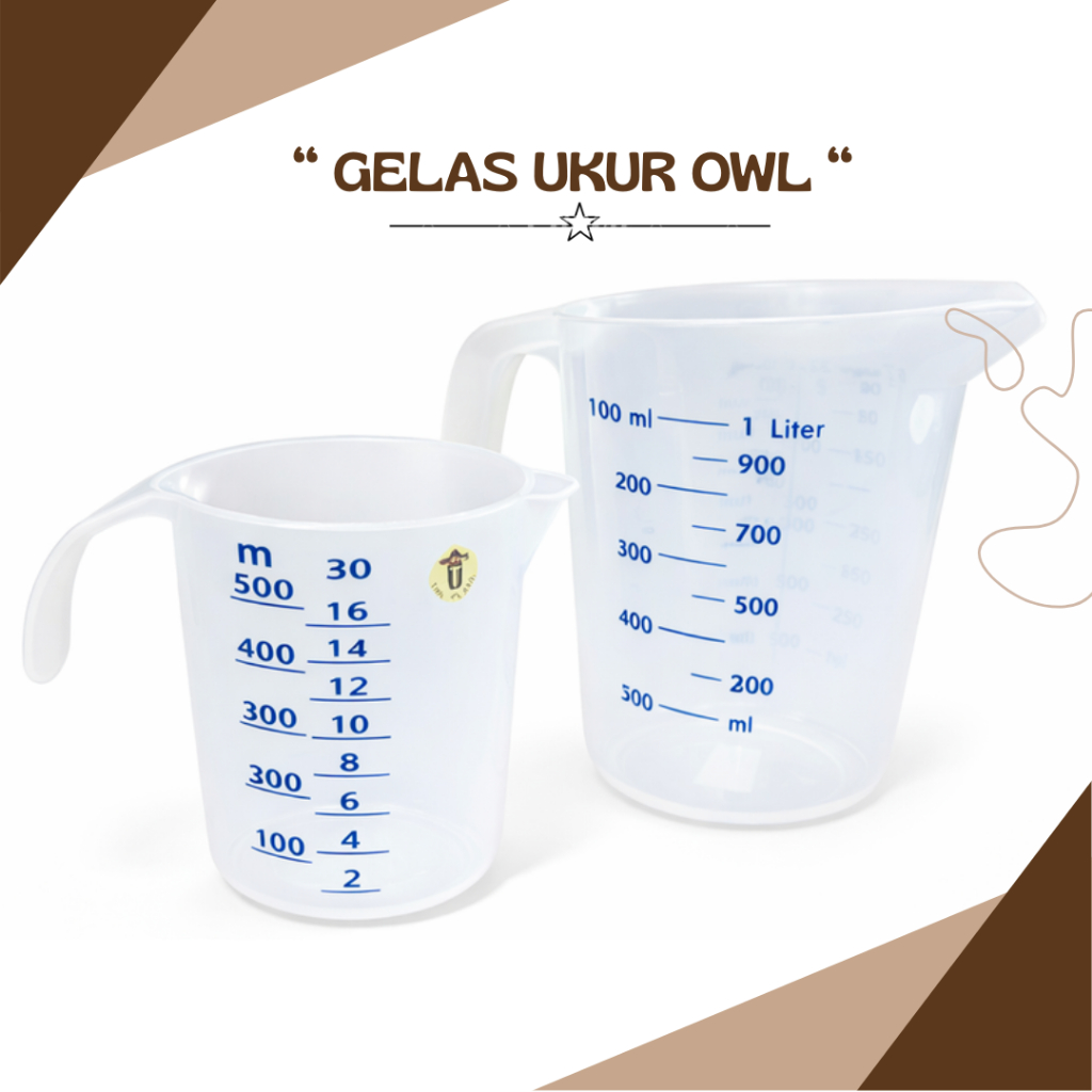 Gelas Ukur OWL Gelas Ukur Plastik Gelas Ukur Takar Plastik Gelas Ukur 500 1000 ml