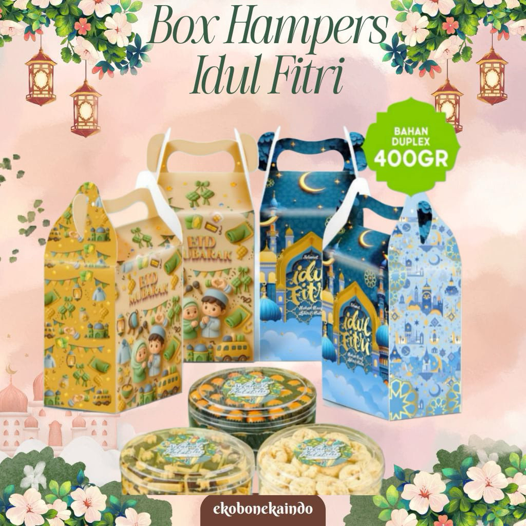 Box hampers idul fitri besar box hampers lebaran gable box duplex kemasan hari raya idul fitri Ecobo