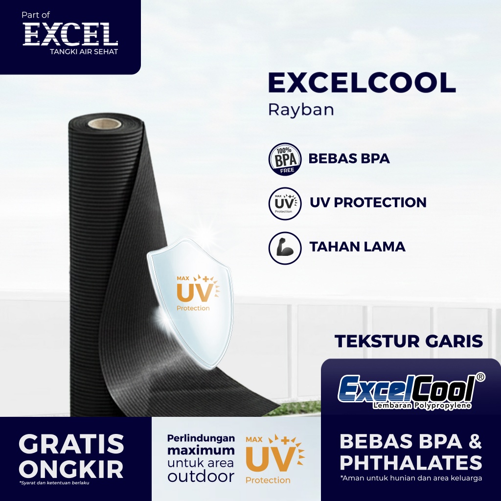 Fiber Pagar Rumah Grahaexcel type EXCELCOOL - Penutup Pagar Fiber Roll PP | Dengan UV PROTECTION - R