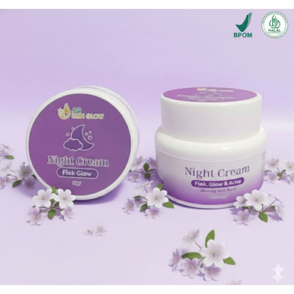 Cream Night Farmacy BPOM  By. AQ Skin Glow Untuk Flek Hitam dan Jerawat