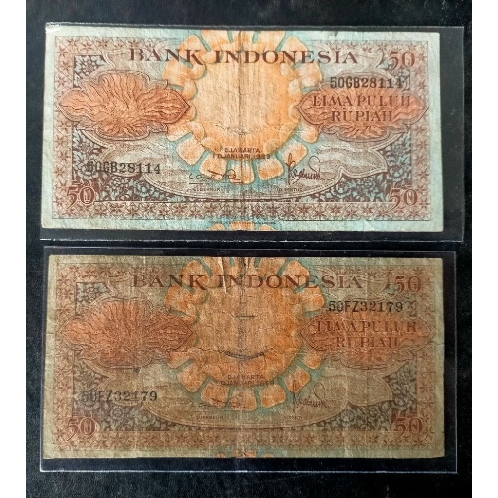 Langka uang 50 seri bunga & burung 1959