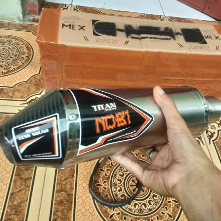 Knalpot NOBI Silincer ROBI Knalpot Racing NOBI Lengkap Dengan Peer Pengait Dan Klem Suara Bass Padet