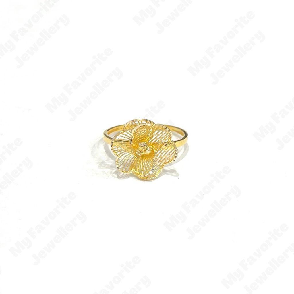 Cincin Kerawang Bunga merk UBS Uk12 Emas Asli Kadar 700 16K