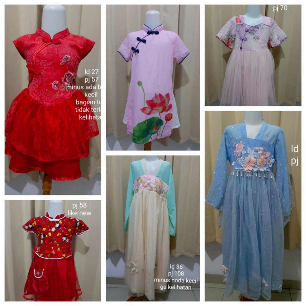 dress cheongsam hanfu hanbok kimono qipao anak preloved