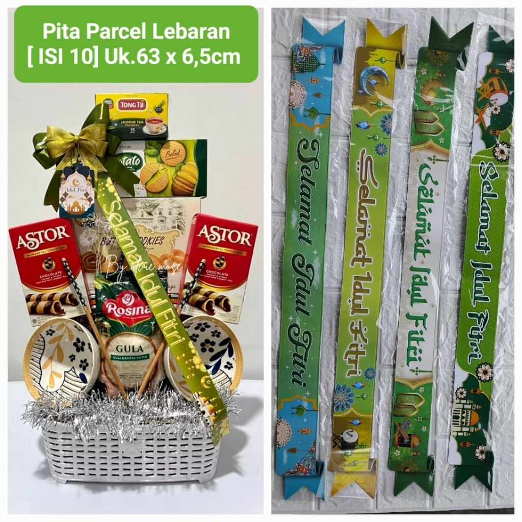 PITA SIAP PAKAI BESAR, HANTAG FREE TALI & KARTU UCAPAN IDUL FITRI UNTUK PARCEL HAMPERS LEBARAN