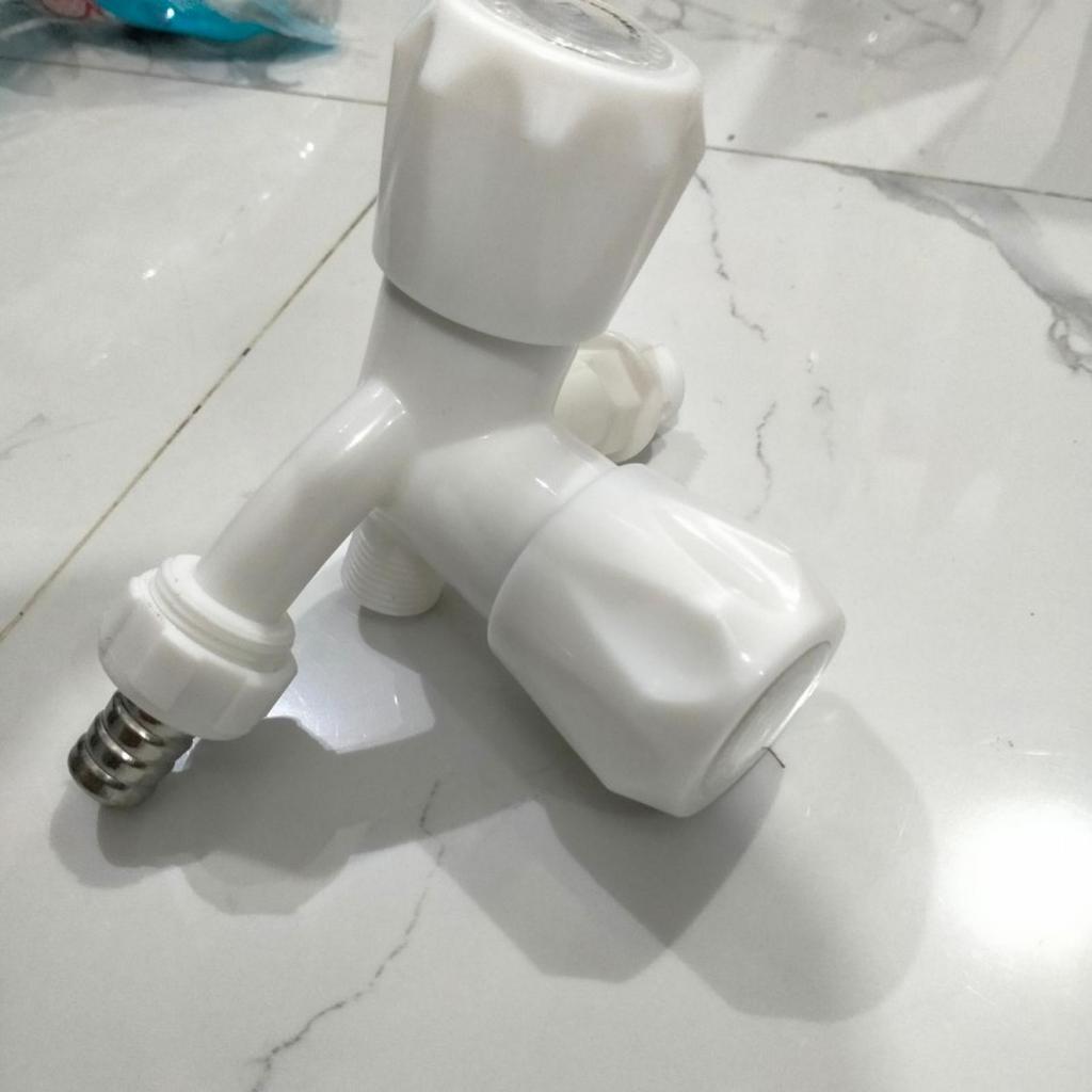 KRAN AIR PVC CABANG PLASTIK 1/2 INCH KERAN AIR CABANG FTA KRAN SHOWER CABANG DUA PVC