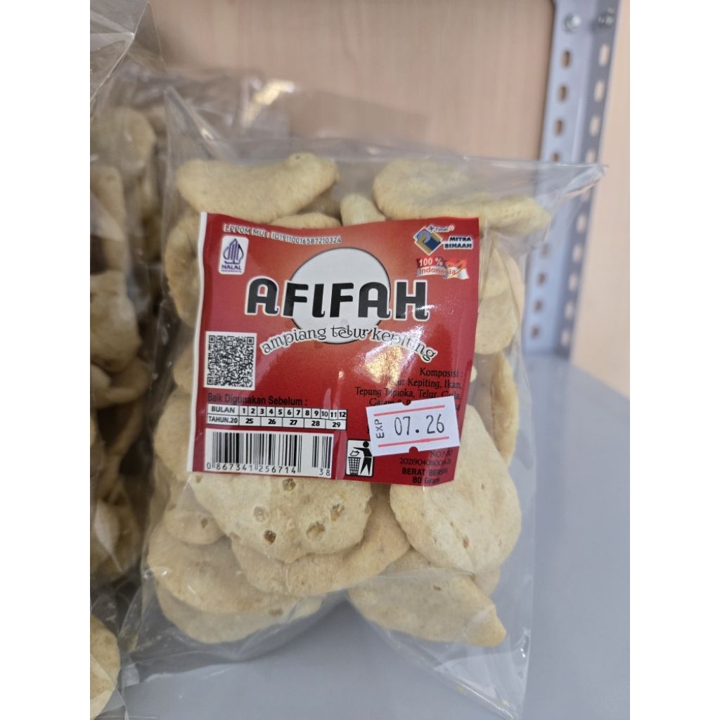 Ampiang Telur Kepiting khas Kurau Bangka 80 gram - Snack Bangka Madani