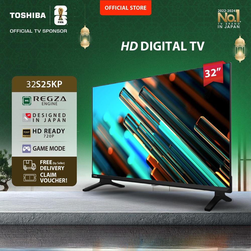 Toshiba TV 32" HD Digital TV - Dolby Audio Regza Game Mode HDMI USB - 32S25KP