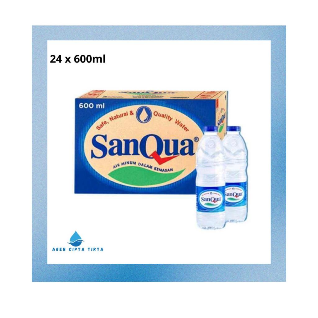 SanQua Botol 550ml 1 Dus isi 24 Pcs Air Mineral Sanqua Botol Air Minum Ukuran Tanggung Sanqua Botol 