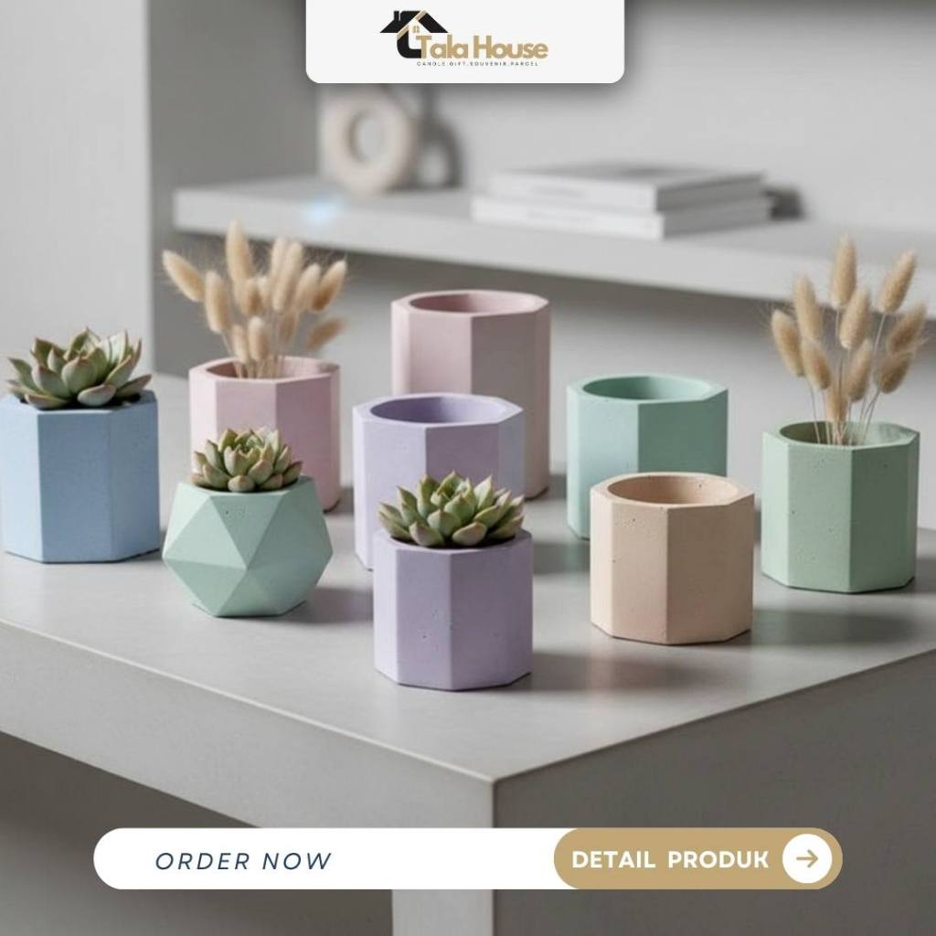 MALIL | POT CONCRETE | POT KAKTUS MINI | POT SEMEN | POT KAKTUS | SOUVENIR POT KAKTUS