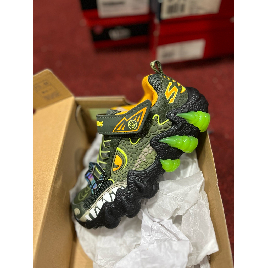 Skechers S Light Skech O Saurus Light 2.0 Kids Olive BNIB