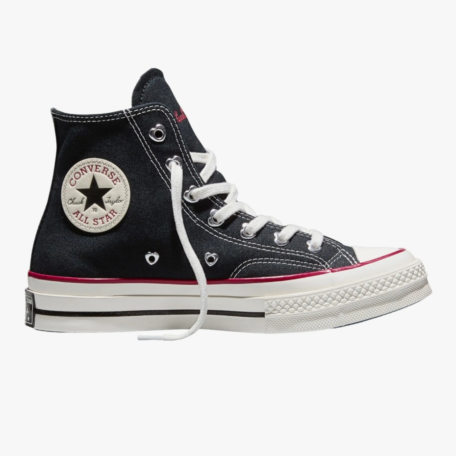 Sepatu Sneakers Wanita Converse Chuck 70 Valentine's Day Black Egret Days Ahead Red Original A19061C