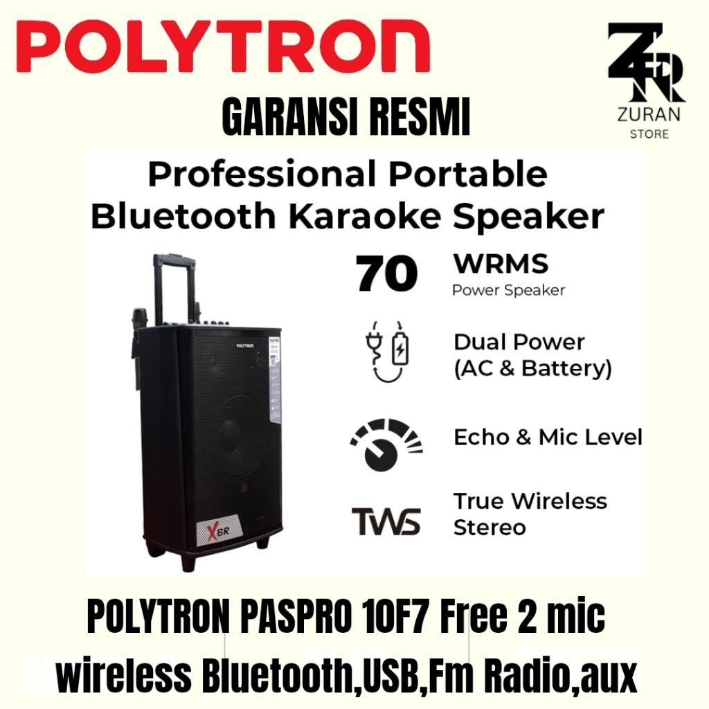 POLYTRON PASPRO 10F7/ PASPRO10F7 SPEAKER BLUETOOTH KAROAOKE