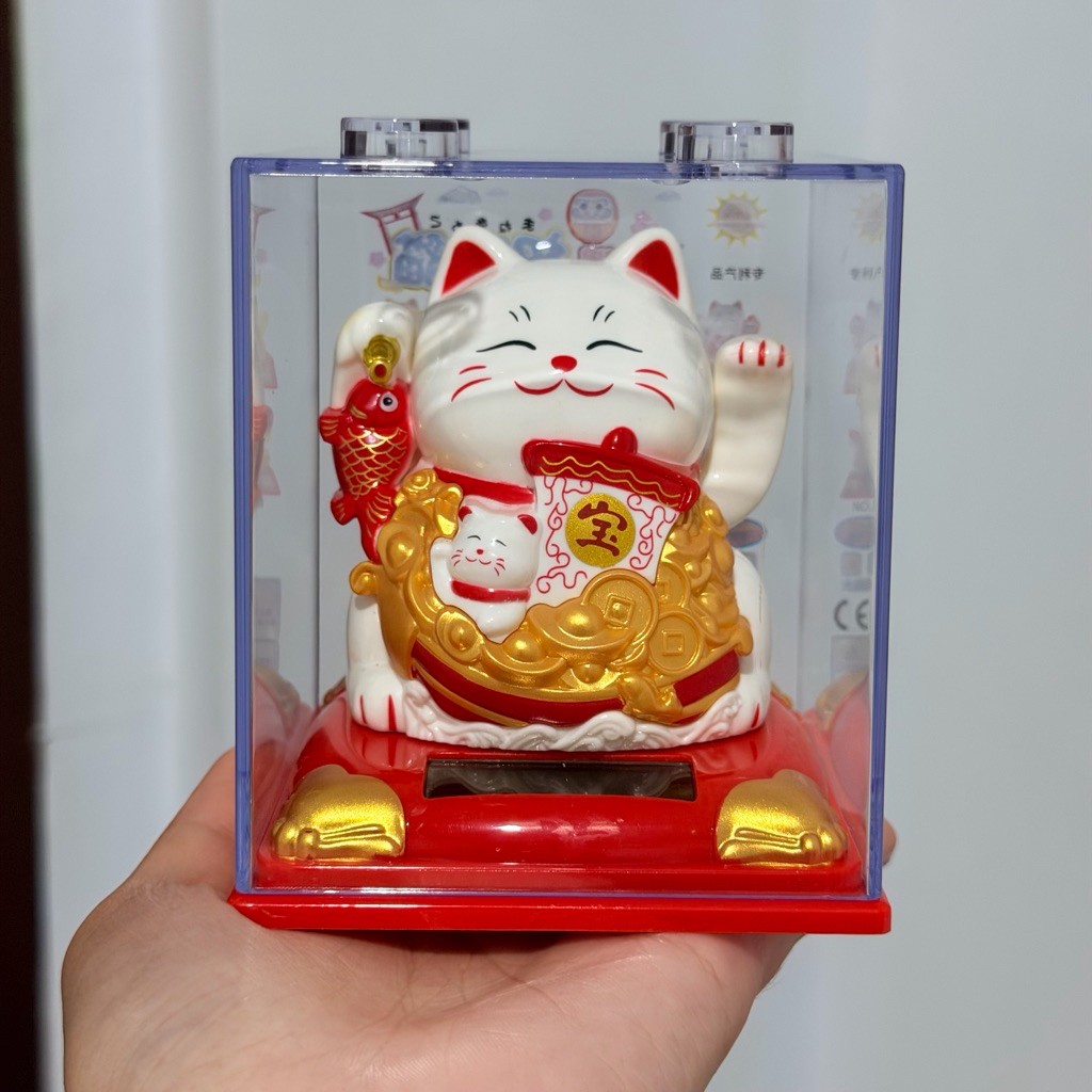 Limited Edition Ki-01 Lucky Cat ( Kucing Hoki Ikan ) | Gerak Sendiri tanpa batre , panjangan dekoras