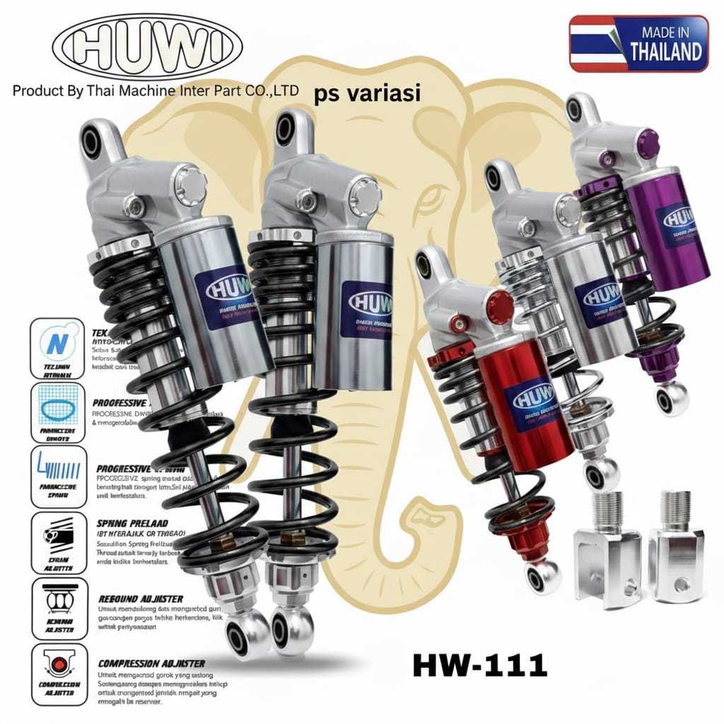 Shockbreaker Huwi Model VND Shock Double Tabung Atas Uk 280 320 340 Universal Nmax Pcx Aerox Lexi Ad
