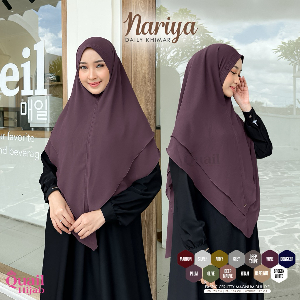 Quail Hijab - NARIYA KHIMAR 2 LAYER ORI QUAIL CERUTY PREMIUM
