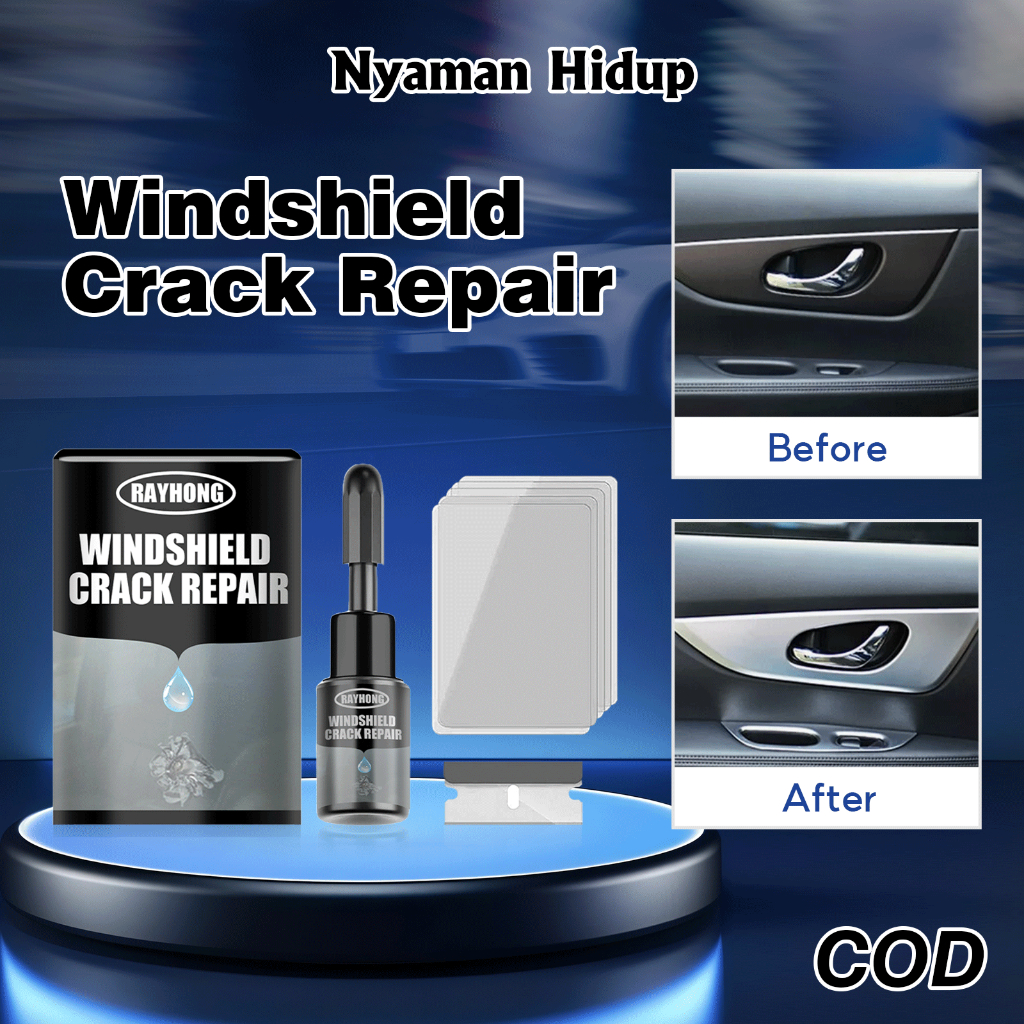 [Beli 2 Gratis 1]RAYHONG Lem Kaca Mobil Anti Retak Windshield Repair Kit Lem Kaca Mobil Retak Tanpa 