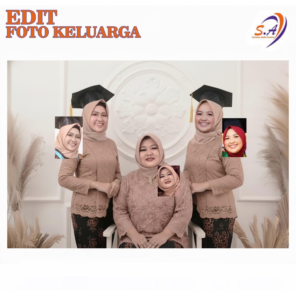 EDIT PROFESIONAL MENGGABUNGKAN FOTO TERPISAH FOTO KELUARGA/TIDAK ADA FOTO STUDIO/MENGGABUNGKAN FOTO 