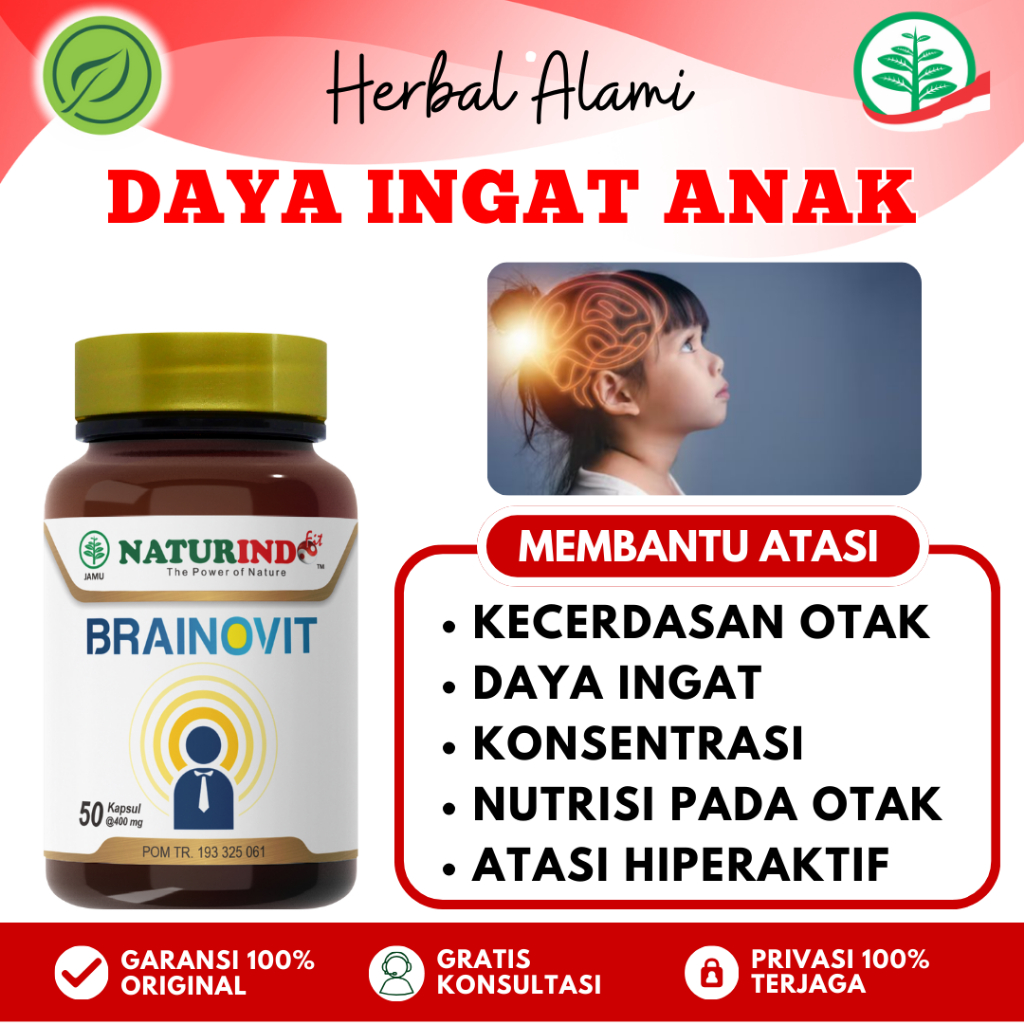 BRAINOVIT Daya Ingat Anak Kecerdasan Otak Suplemen Daya Ingat Anak & Dewasa