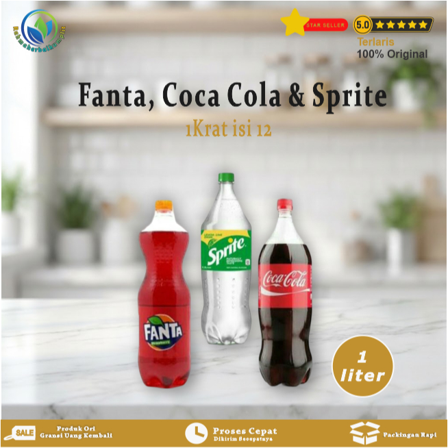 Fanta - Coca Cola & Sprite 1 Liter 1 Krat isi 12 Terbaru