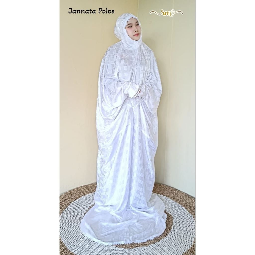 Mukena Dewasa Sutra Blitz Jannata Polos Terusan