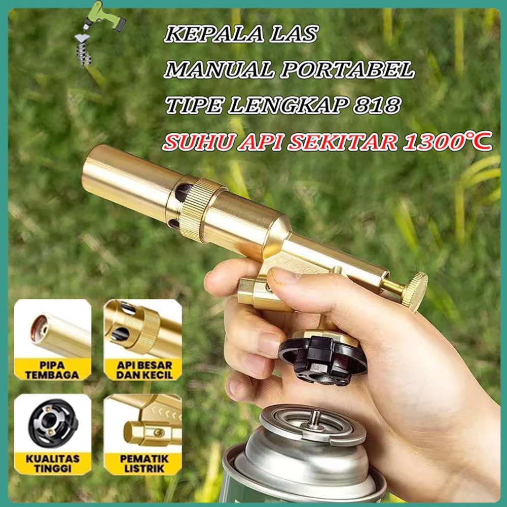 Flame Gun Torch Portable Kepala  Blow KuninganDual Api Kepala Las Manual Portabel Tipe Lengkap