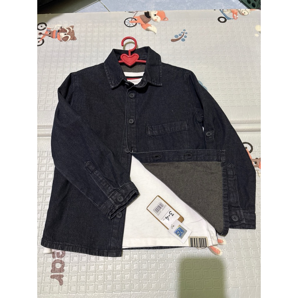 Mothercare kemeja denim set kaos 3-4 Tahun