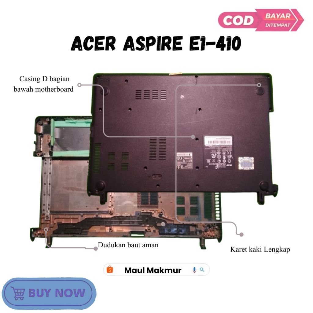 SECOND Casing Laptop Acer Aspire E1-410 e1 410| Case D Bagian Bawah Motherboard Laptop