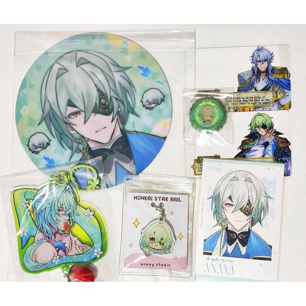 Honkai Star Rail HSR Fanmerch Polaroid Badge Keychain Card Anaxa Phainon Sunday