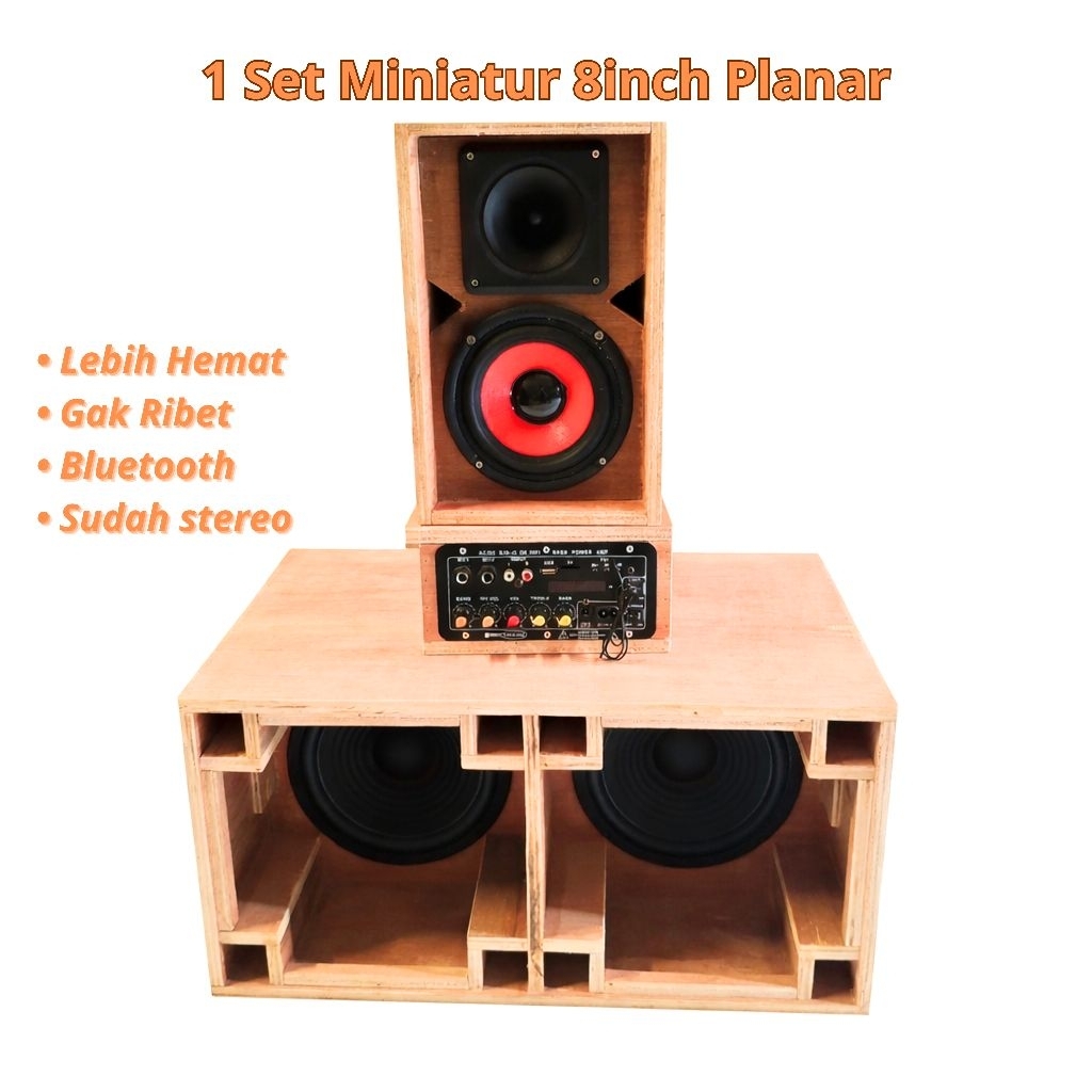 1 Set Miniatur 8inch Box Planar Bluetooth