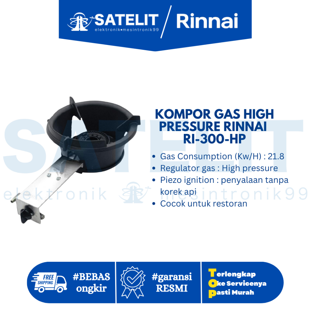 Kompor Gas High Pressure Rinnai RI-300-HP | Api Besar | Kuat & Awet | Cocok Usaha & Rumah Tangga