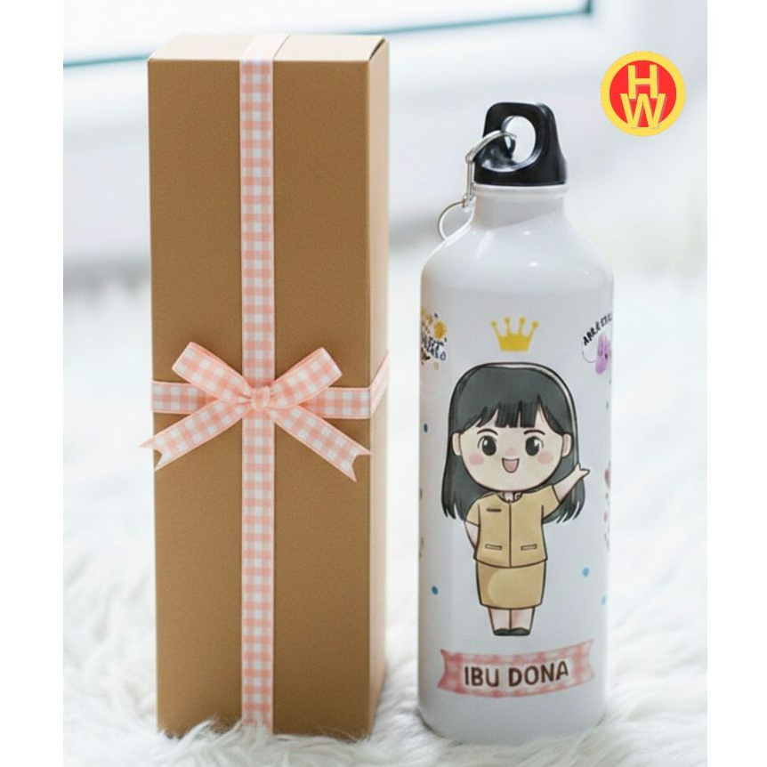 TUMBLER CUSTOM NAMA GURU GIFT SPESIAL BAGI RAPORT KARAKTER NON HIJAB 750 ml