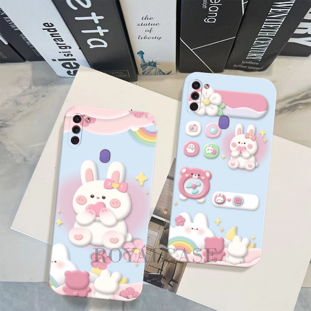 Softcase Samsung A11 A01 A01 Core - Motif Cute Rabbit - Case Cute - Macaroon