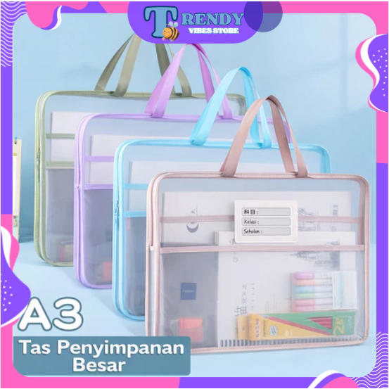 ST005 Tas Dokumen A3 Besar Map Dokumen File Folder Kapasitas Besar Tas Penyimpanan Serbaguna