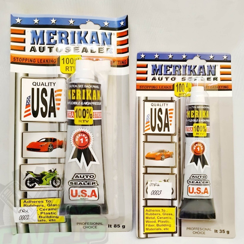 AUTO SEALER BLACK MERIKAN 100% RTV USA QUALITY 35 GRAM LEM HITAM KECIL