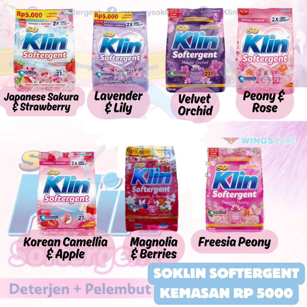 [COD] Promo 1Dus Aneka Sabun Cuci Detergen Bubuk 5000 & 1000 Merk : Soklin,Daia,Boom/Soklin Softerge
