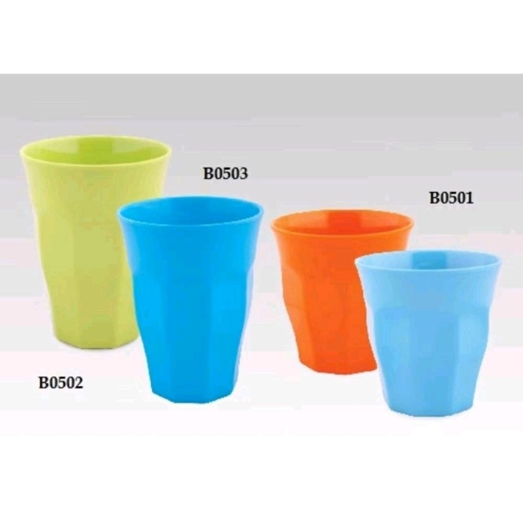 (6 PCS) Gelas Belimbing Melamin Jumbo 280 & 550 & 360 Ml - Golden Dragon Melamine (B0501) (B0502)(B0
