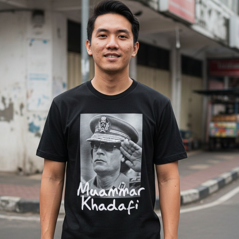 Kaos Distro Muammar Khadafi Tshirt Tokoh