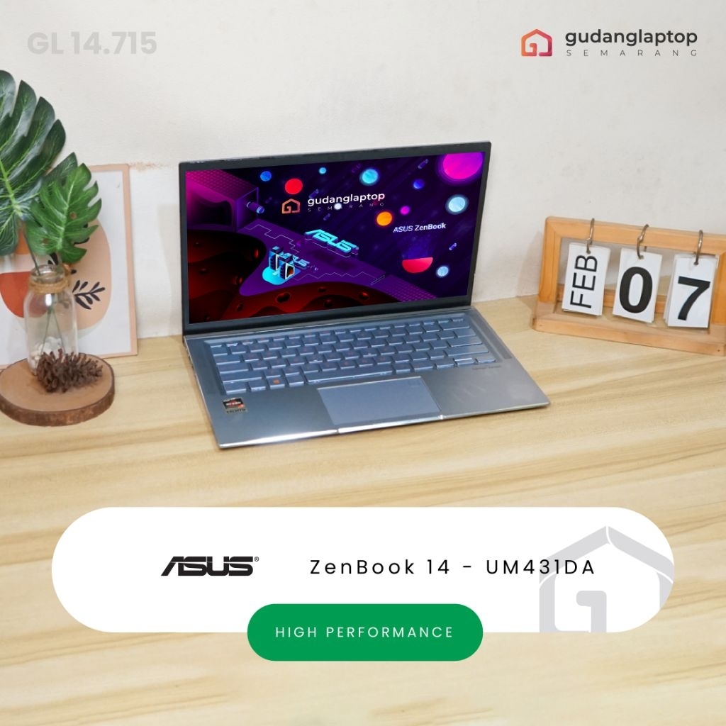 ASUS ZenBook 14 - UM431DA AMD Ryzen 7 - 3700U RAM 8GB DDR4, Radeon RX Vega 10 Graphics, SSD 512GB NV