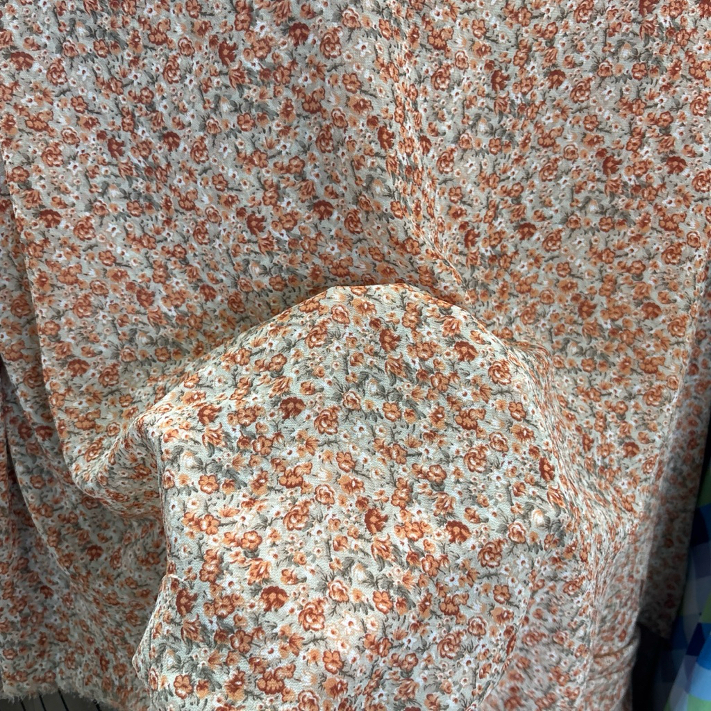 Kain Ceruty Babydoll Motif Bunga Floral Abstract Vibrant - Bahan Dress, Gamis & Outer Premium ans